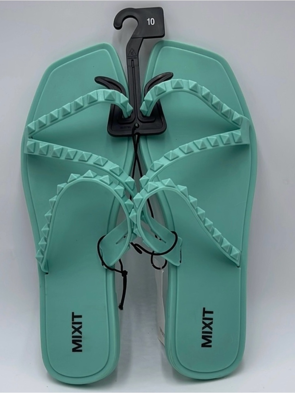 NWT Mixit Women's Green Jelly Flip-Flops - Size 10